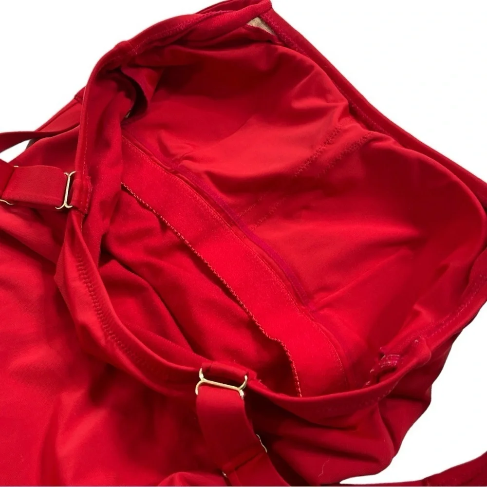 Melissa Odabash for Amoena Selena Ruched Front One Piece Swimsuit size 6 in Red